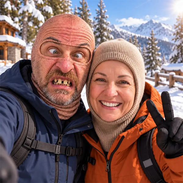 Christmas,Gift For Men,Gift For Yourself,Gifts For Him,Humorous,Icon,Skiing,Top Market - Winter Gag Gift For Husband Who Skis, Matching Gear For Friends - Personalized 3D Realistic Funny Face Printed Balaclava Face Mask