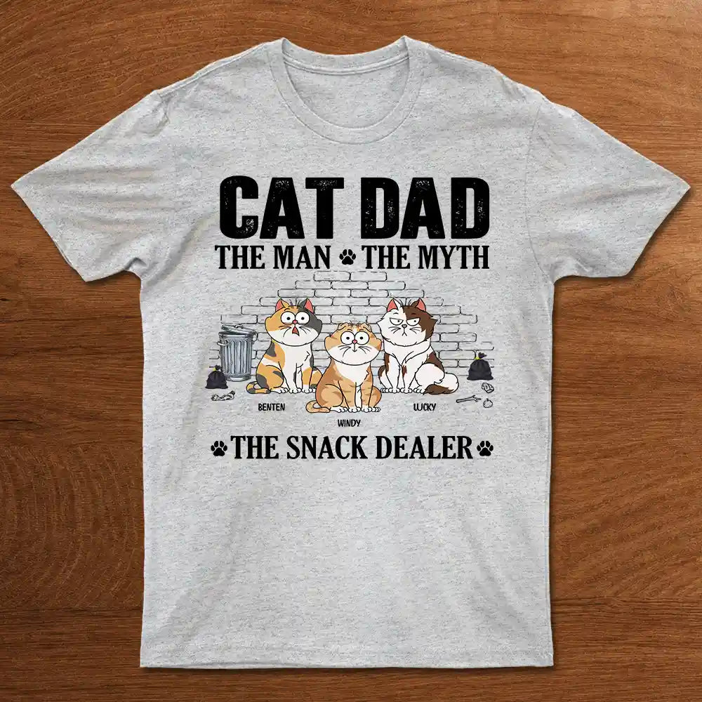 L'homme, le mythe, le marchand de snacks - Cadeau pour papa chat - T-shirt personnalisé