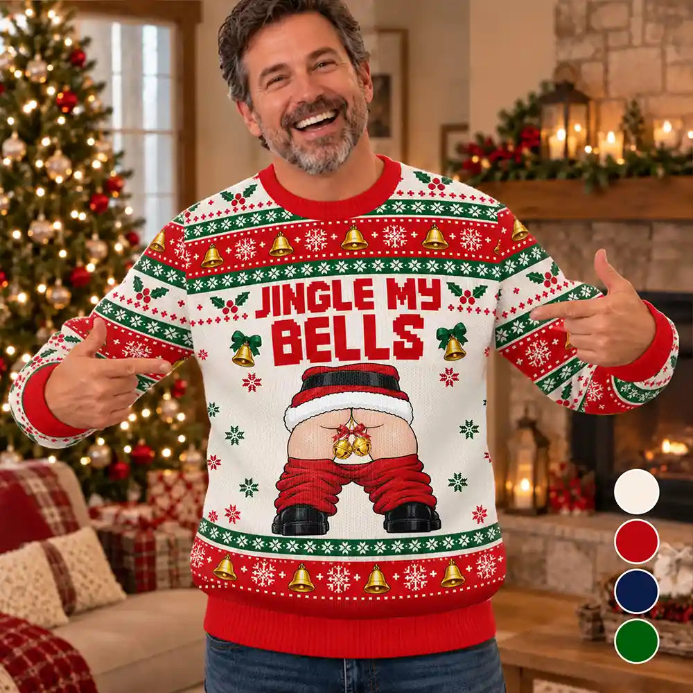 Christmas,Gift For Couples,Gift For Him,Gift For Husband,Humorous,Icon,Top Market - Funny Christmas Gift For Husband Boyfriend - Personalized Jingle My Bells Unisex Ugly Sweater