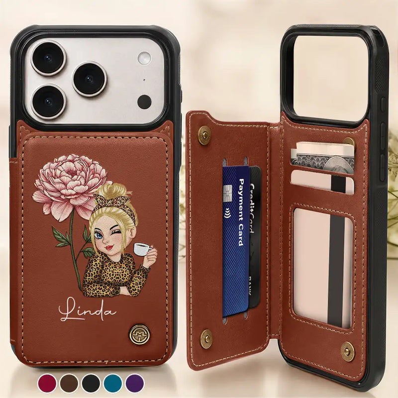 Gift For Yourself, Gift For Women - Birth Month Flowers Bloom Where You're Planted Women - Personalized Leather Flip Wallet Phone Case