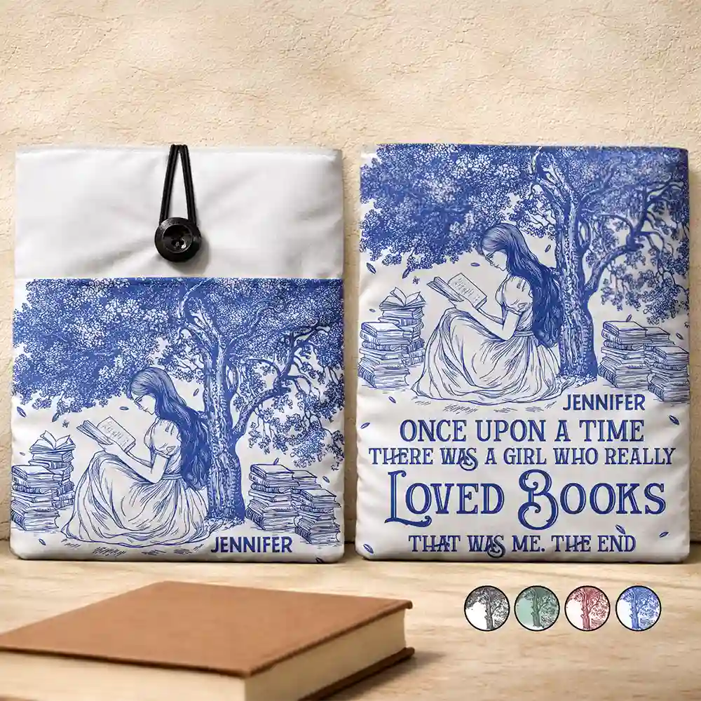 Once Upon A Time Reading Toile Pattern - Personalized Book Sleeve