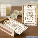 Gift For Couples, Engaged, Married, Love - The Perfect Match Engaged Married - Personalized Wooden Matchbox