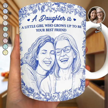 Custom Photo Pencil Sketch Grows Up To Be Your Best Friend - Personalized White Edge-to-Edge Mug