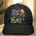 Gardening,Gift For Women,Gift For Men,Happy-Plant Lady - Personalized Vintage Washed Denim Cap