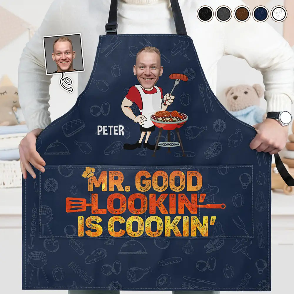 Tablier personnalisé avec photo « M. Beau gosse cuisine » 