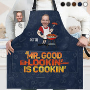 Tablier personnalisé avec photo « M. Beau gosse cuisine » 