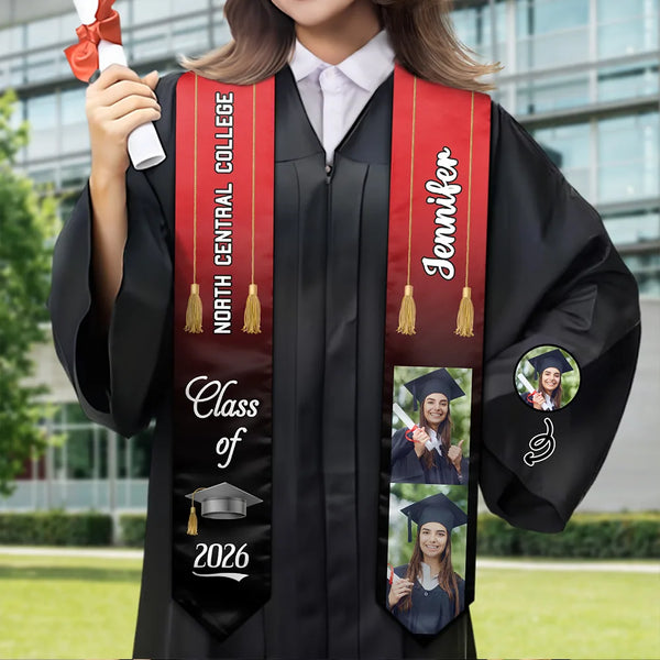 Photo personnalisée de classe - Cadeau de fin d'études - Étoles personnalisées