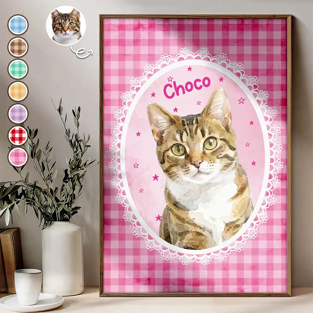 Custom Photo Realistic Watercolor Art Pet Portrait Cute Gift - Personalized Poster