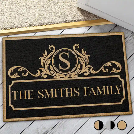 Simple Monogram Family Name - Personalized Doormat