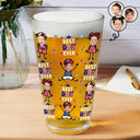 Gift For Father,Custom Photo,Independence Day,Top Market,Proud,Upload Photo - Custom Photo Stars & Stripes Best Dad Grandpa Ever - Personalized Beer Glass