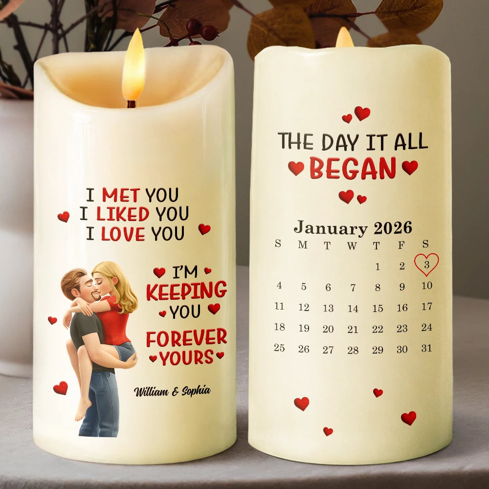 Gift For Couples,Gift For Husband,Gift For Wife,Gift For Boyfriend,Gift For Girlfriend,LGBT,Love - Together And Forever Yours - Personalized Flameless LED Candle