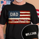 Stars & Stripes US Flag American Dad Grandpa - Personalized T Shirt - Gift For Father,Gift For Grandpa,Independence Day,Custom Text,Confident
