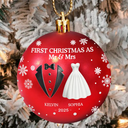 Gift For Couples,Love,Christmas - First Christmas As Married Couples - Personalized Ball Ornament