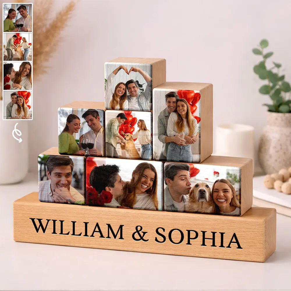 Gift For Couples,Gift For Husband,Gift For Wife,Gift For Boyfriend,Gift For Girlfriend,Love - Custom Photo Couple You And Me We Got This - Personalized Wooden Stacking Photo Blocks