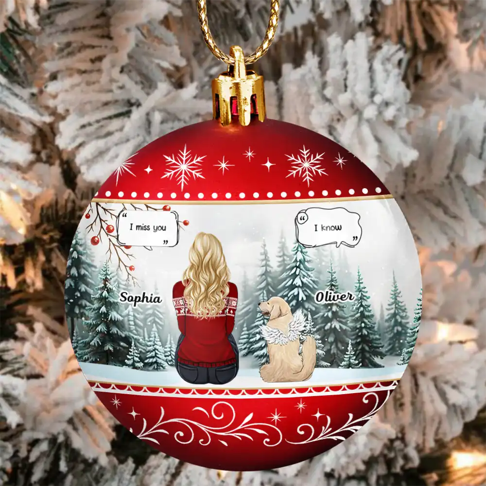Message I Miss You - Personalized Ball Ornament