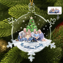 Family, Christmas, Funny - Custom Photo Christmas Family Sister BFF Together - Personalized Snowflakes Shaped Glass Ornament