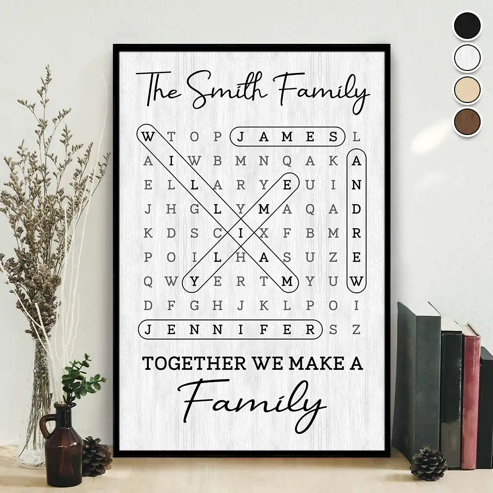 Word Search Puzzle Together We Make A Family - Personalized Poster