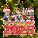 Christmas,Happy,Family - Happy All Family 3D Effect - Personalized Custom Shaped Acrylic Ornament