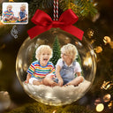 Custom Photo,Happy,Christmas,Gift For Grandparents - Custom Photo Grandparents Papa Nana We Love You - Personalized 3D Acrylic Ball Ornament