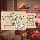 Gift For Couples,Old Couples,Gift For Husband,Gift For Wife,Gift For Boyfriend,Gift For Girlfriend,Love - You're My Favorite Thing To Do Doggy Couple - Personalized Hanging Wooden Slide Card