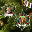 Family,Christmas,Pet Lovers,Memorial,Sad - Custom Photo You Always In My Heart - Personalized Snowflakes Shaped Glass Ornament