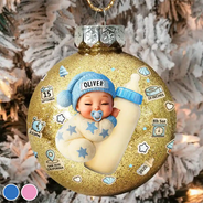 New baby,Christmas,Love - Baby's First Christmas - Personalized Ball Ornament