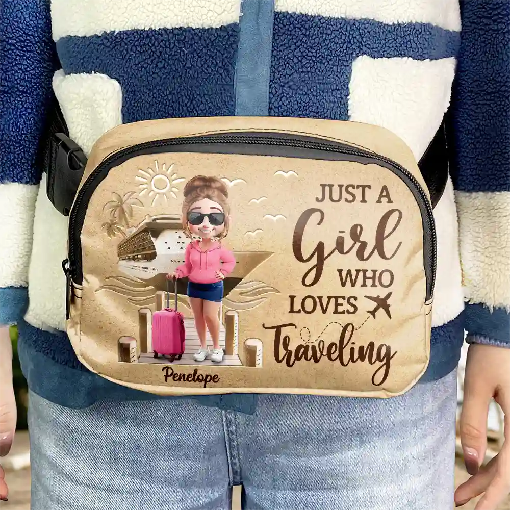 Gift For Yourself,Gift For Women,Gift For Men,Travel,Happy - All My Travel Crap - Personalized Crossbody Belt Bag