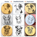 Adorable, Art Design, Pet Lovers, Wedding, Photo - Pencil Sketch - Bold - Custom Photo Bold Sketch Cute Pet Portrait - Personalized Circular Cufflinks