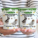 Dog Dad,Cat Dad,Pet Dad,Dog Mom,Cat Mom,Pet Mom,Top Market,Vector,Playful - 3D Inflated Effect Dad Thanks For Putting Up With My Sh*t - Personalized White Edge-to-Edge Mug