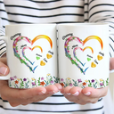 Gift For Grandma,Gift For Mother,Love - Grandma Mom Sweethearts 3D Effect Faux Ceramic Glaze - Personalized White Edge-to-Edge Mug