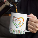 Gift For Grandma,Gift For Mother,Love - Grandma Mom Sweethearts 3D Effect Faux Ceramic Glaze - Personalized White Edge-to-Edge Mug