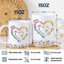 Gift For Grandma,Gift For Mother,Love - Grandma Mom Sweethearts 3D Effect Faux Ceramic Glaze - Personalized White Edge-to-Edge Mug