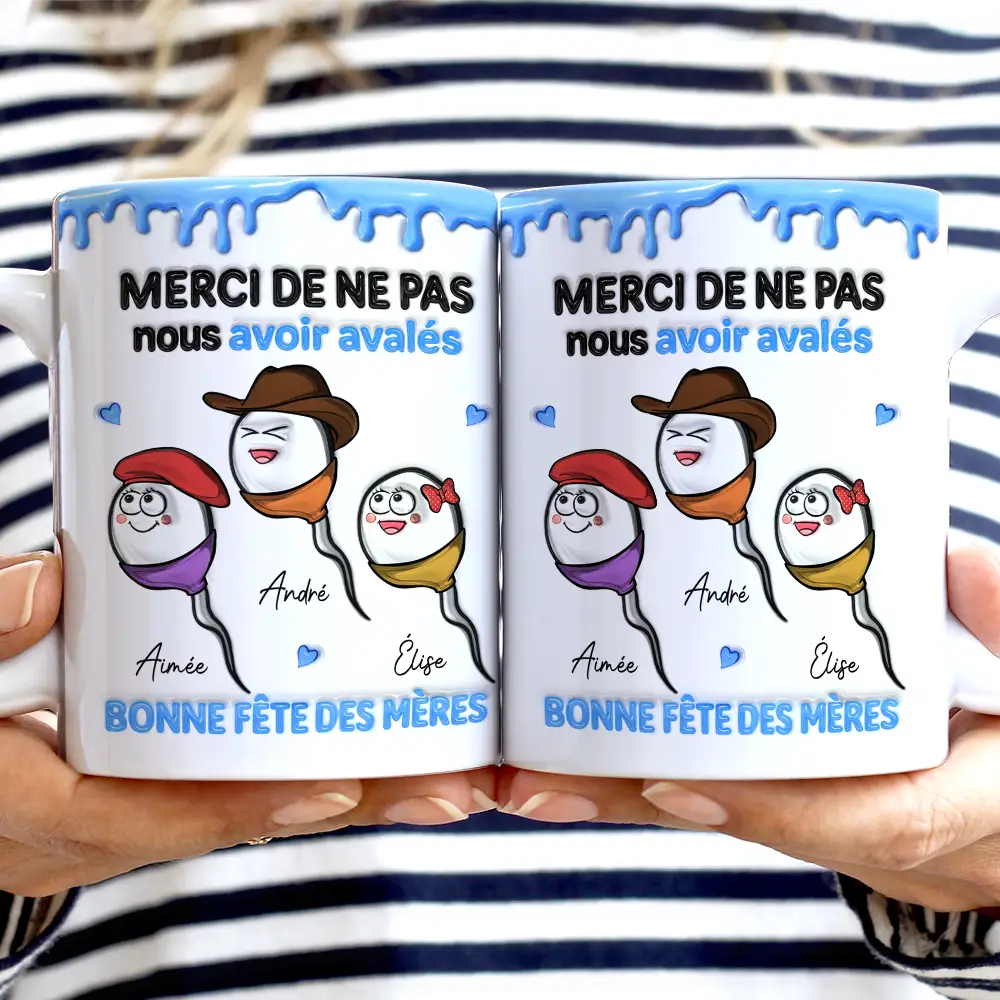Merci De Ne Pas Avoir Avalé - Impression Effet 3D Gonflé - Tasse Personnalisée