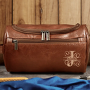 Monogram Family Name - Personalized Leather Toiletry Bag