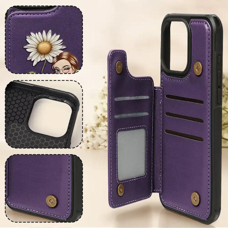 Gift For Yourself, Gift For Women - Birth Month Flowers Bloom Where You're Planted Women - Personalized Leather Flip Wallet Phone Case