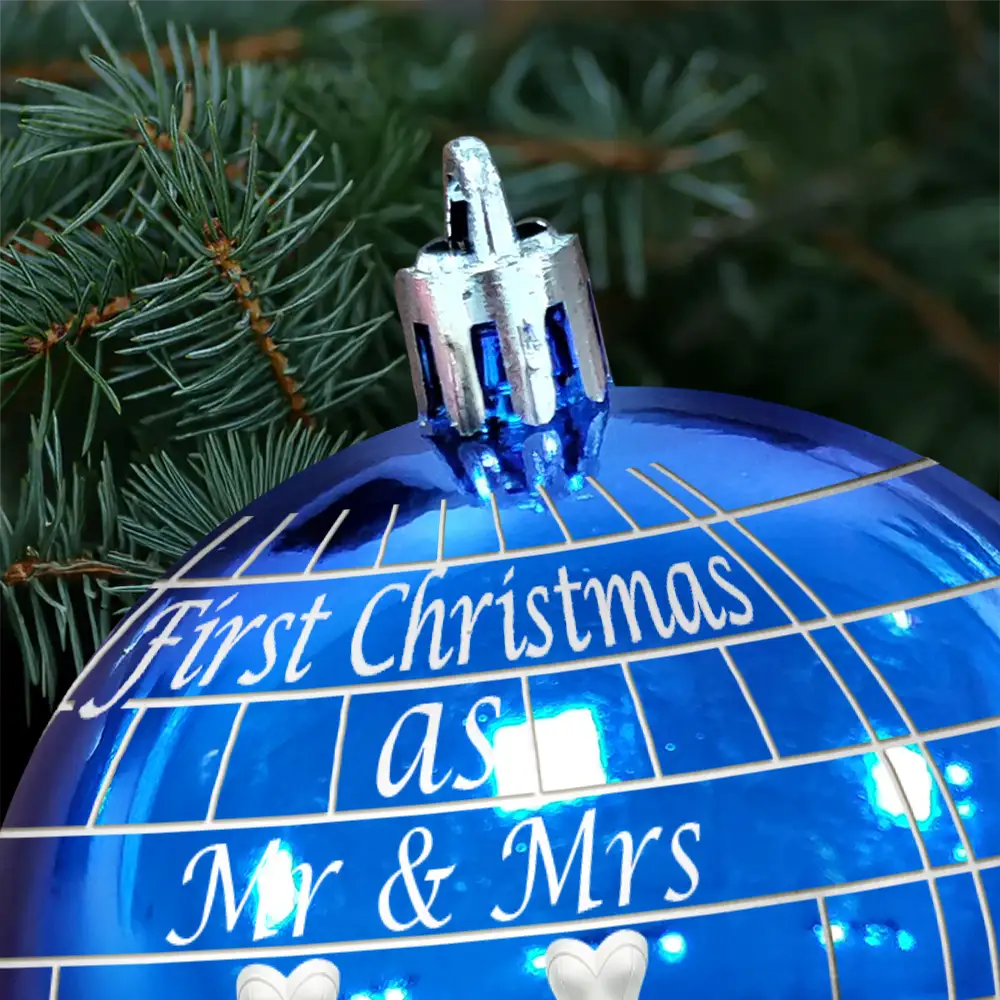 Gift For Couples, Love, Christmas - Disco Ball First Christmas As Married Couples - Personalized Ball Ornament