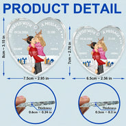 Started With A Message Couples Christmas - Personalized Heart Shaped Glass Ornament