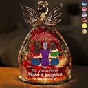 The Love Between Mother & Daughter - Personalized Flower In Glass Angel Figurine