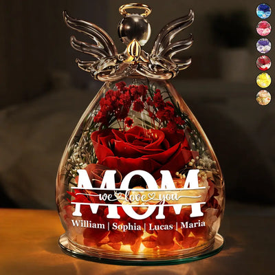 Flower In Glass Angel Figurine