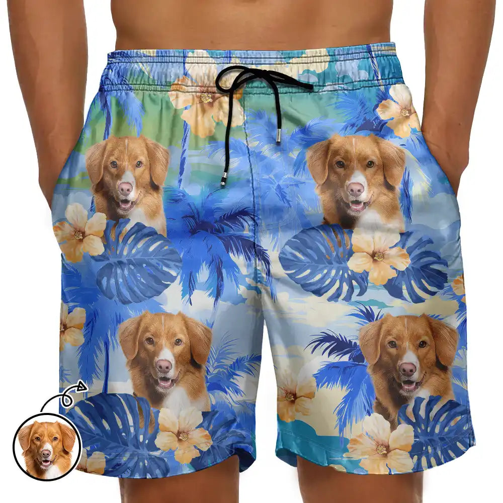 Custom Photo Beach Summer Tropical Fun Face Vacation Vibe - Personalized Unisex Beach Shorts