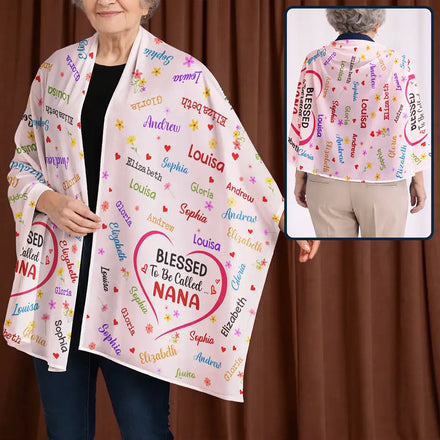 Blessed To Be Called Grandma Mommy - Personalized Lightweight Soft Shawl