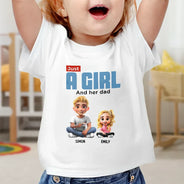 Just A Dad And His Girl 3D Cartoon - Personalized T Shirt