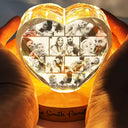 Family,Gift For Couples,Parents,Gift For Grandparents,Gift For Bestie,Pet Lovers,Love - Custom Photo Family Couple Bestie Pet - Personalized Crystal Heart Shaped Lamp
