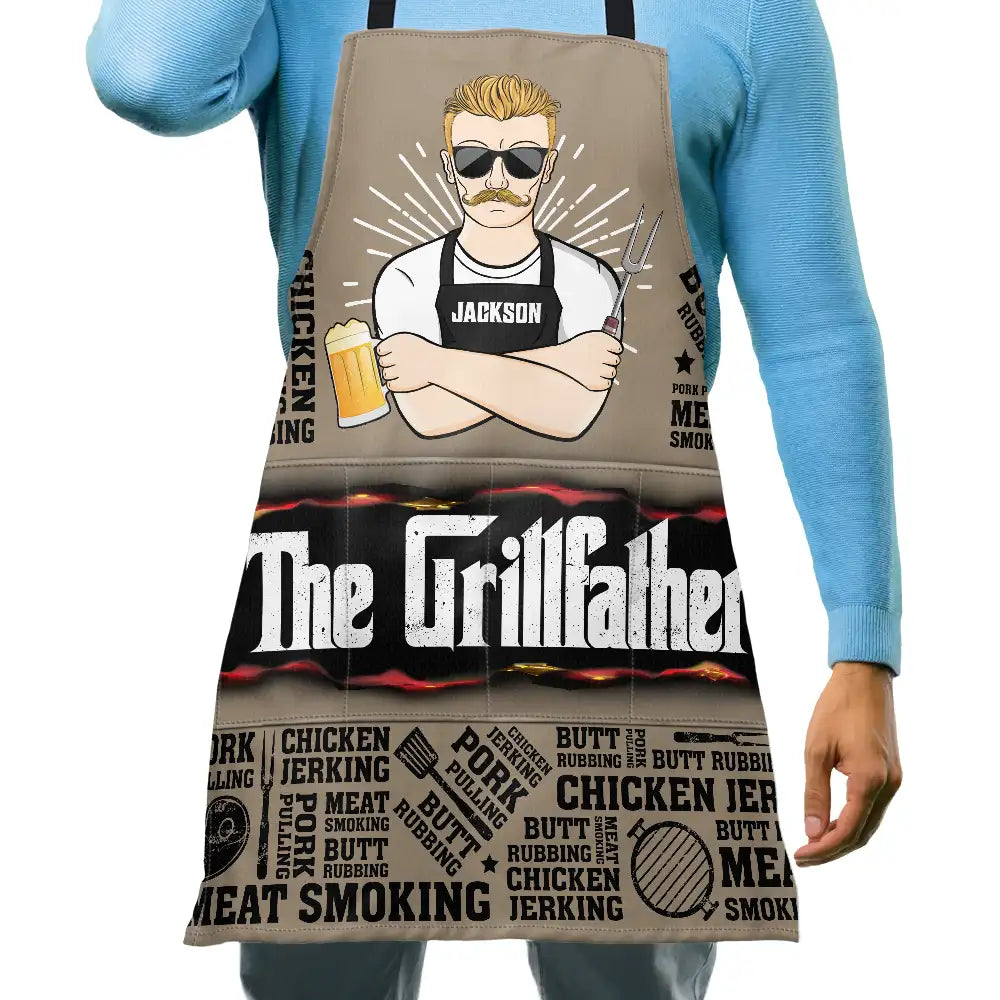 Meat Smoking Grillfather - Personalized Apron