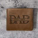 Dad We Love You With Kids Names - Personalized Leather Wallet