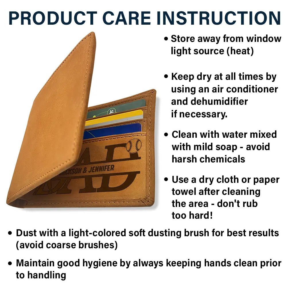 Dad We Love You With Kids Names - Personalized Bifold Wallet