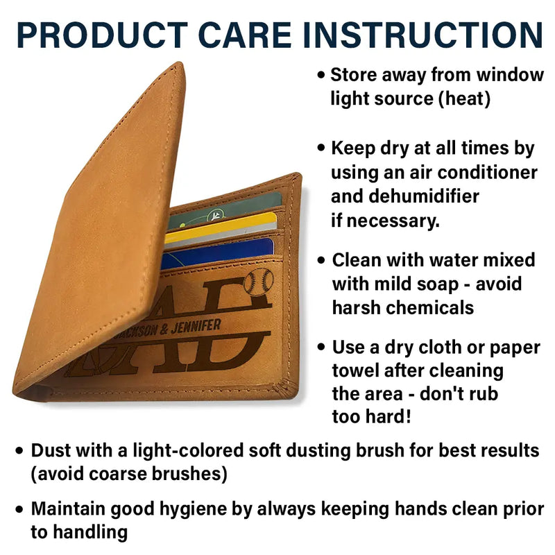 Dad We Love You With Kids Names - Personalized Bifold Wallet