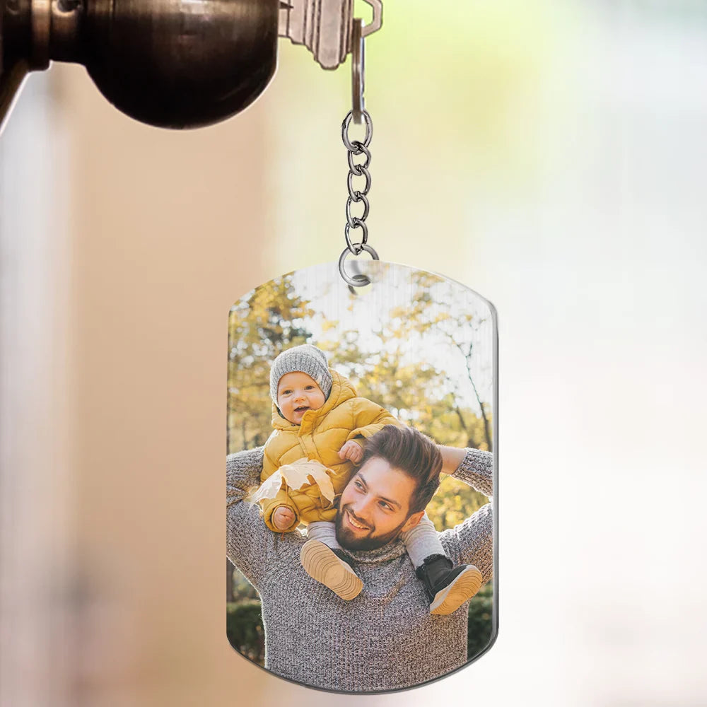 Calendar Custom Photo The Best Daddy Belongs To Me - Personalized Aluminum Keychain