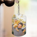 Calendar Custom Photo The Best Daddy Belongs To Me - Personalized Aluminum Keychain