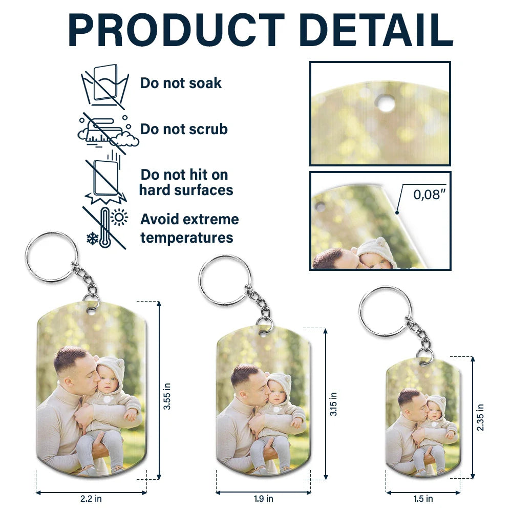 Calendar Custom Photo The Best Daddy Belongs To Me - Personalized Aluminum Keychain